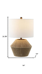 22" Brown Novelty Bedside Lamp With Drum Shade