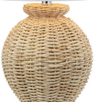 Set of Two 23" Clear Round Table Lamps With Empire Shades