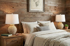 Set of Two 23" Clear Round Table Lamps With Empire Shades