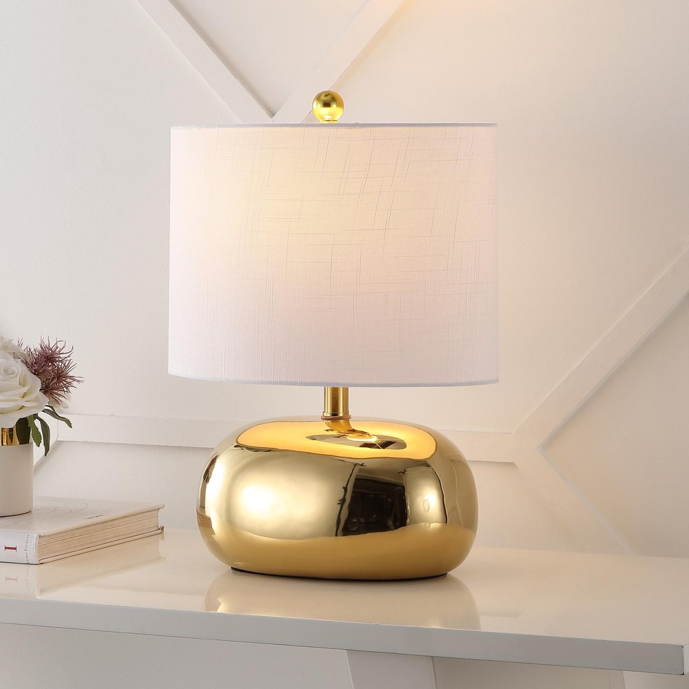 20" Clear Round Table Lamp With Novelty Shade