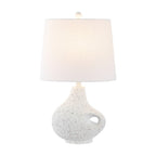 24" White Gourd Table Lamp With Novelty Shade