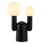19" Black Two Light Novelty Globe Lamp