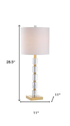Set of Two 29" Clear And Brass Novelty Table Lamps With Drum Shades