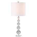 Set of Two 27" Clear Table Lamps With Drum Shades