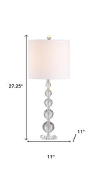 Set of Two 27" Clear Table Lamps With Drum Shades