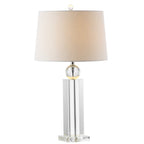 29" Silver And Clear Table Lamp With Empire Shade