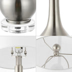 Set of Two 25" Clear Gourd Table Lamps With Drum Shades