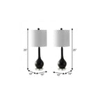 Set of Two 25" Clear Gourd Table Lamps With Drum Shades