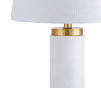 23" White And Gold Bedside Lamp With Empire Shade