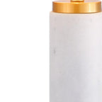 23" White And Gold Bedside Lamp With Empire Shade