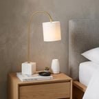 25" White Novelty Table Lamp With Drum Shade