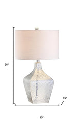 26" Clear Gourd Table Lamp With Drum Shade