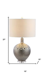 27" Clear Novelty Bedside Lamp With Drum Shade