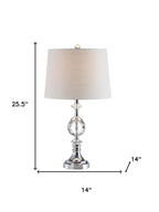 26" Silver Urn Bedside Lamp With Empire Shade