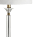 Set of Two 28" Clear And Gold Table Lamps With Drum Shades