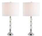 Set of Two 26" Silver Table Lamps With Drum Shades