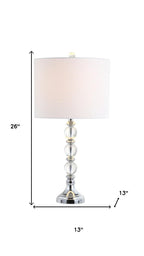 Set of Two 26" Silver Table Lamps With Drum Shades