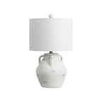 Set of Two 21" Clear Novelty Table Lamps With Drum Shades