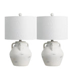 Set of Two 21" Clear Novelty Table Lamps With Drum Shades