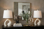 Set of Two 19" Clear Novelty Table Lamps With Empire Shades