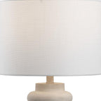 26" Clear Round Table Lamp With Drum Shade