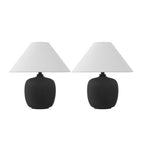 Set of Two 18" Clear Novelty Table Lamps With Empire Shades