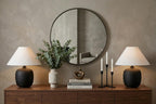 Set of Two 18" Clear Novelty Table Lamps With Empire Shades