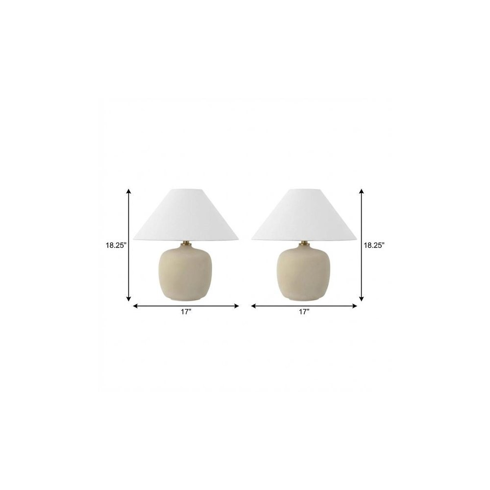 Set of Two 18" Clear Novelty Table Lamps With Empire Shades