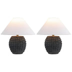 Set of Two 18" Clear Novelty Table Lamps With Empire Shades