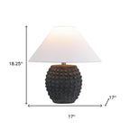 Set of Two 18" Clear Novelty Table Lamps With Empire Shades
