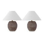 Set of Two 18" Clear Novelty Table Lamps With Empire Shades