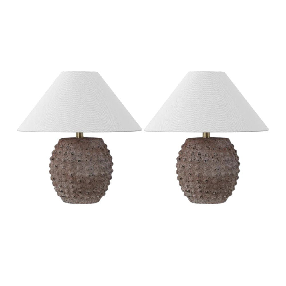 Set of Two 18" Clear Novelty Table Lamps With Empire Shades