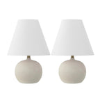 Set of Two 18" Clear Novelty Table Lamps With Cone Shades