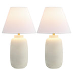 Set of Two 25" Cream Table Lamps With Cone Shades