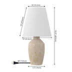 Set of Two 19" Cream Urn Bedside Lamps With Empire Shades
