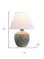 Set of Two 18" Gray Novelty Bedside Lamps With Empire Shades