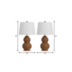Set of Two 23" Clear Gourd Table Lamps With Empire Shades