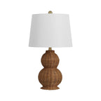 Set of Two 23" Clear Gourd Table Lamps With Empire Shades