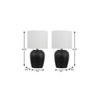 Set of Two 17" Clear Gourd Table Lamps With Drum Shades
