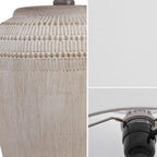 Set of Two 17" Clear Gourd Table Lamps With Drum Shades