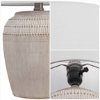 Set of Two 17" Clear Gourd Table Lamps With Drum Shades