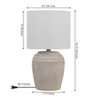 Set of Two 17" Clear Gourd Table Lamps With Drum Shades