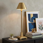 26" Gold Novelty Table Lamp With Drum Shade