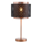 20" Copper Table Lamp With Cylinder Shade