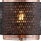 20" Copper Table Lamp With Cylinder Shade