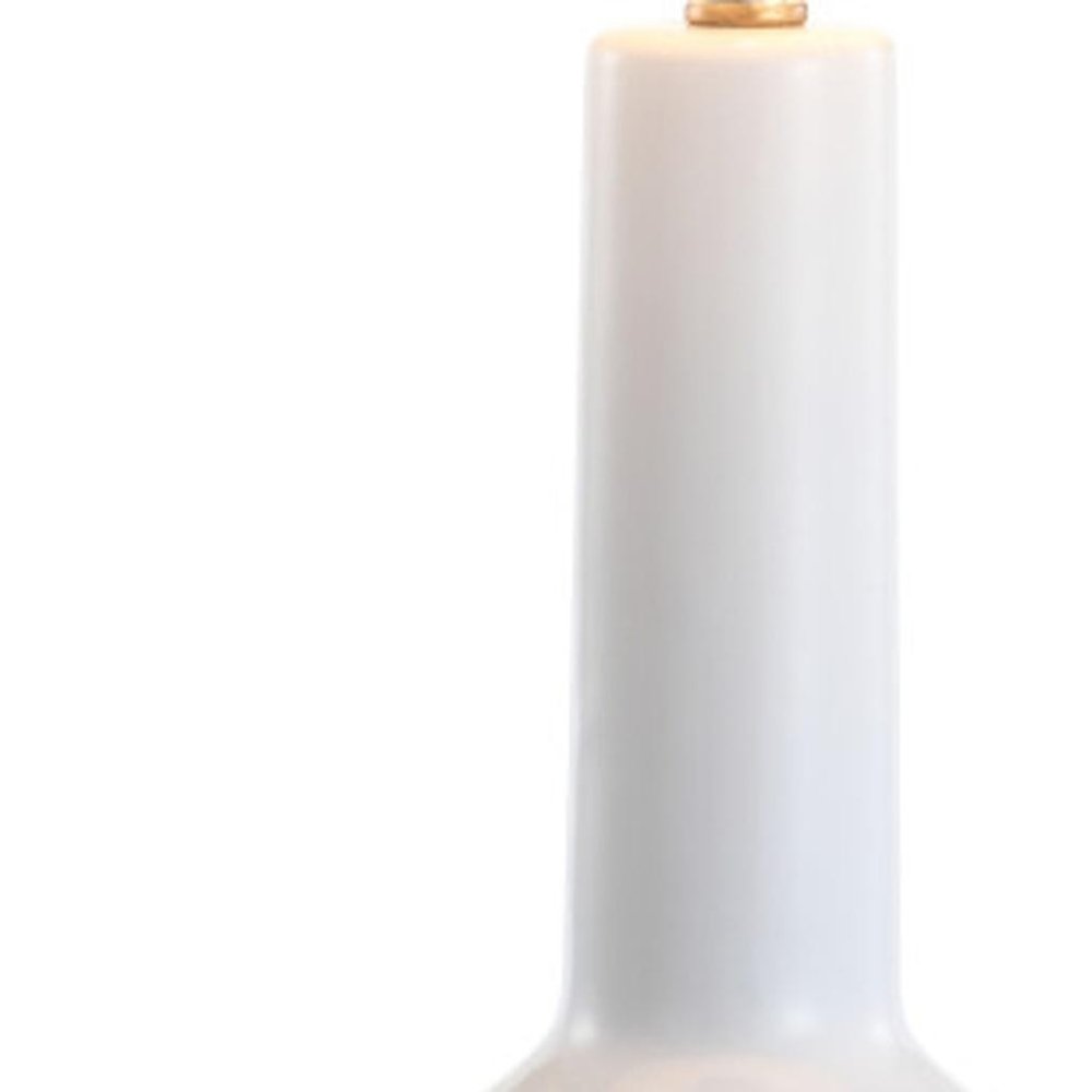 29" White And Gold Urn Table Lamp With Empire Shade