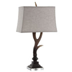 30" Brown And Clear Novelty Table Lamp With Shade