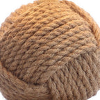 18" Natural Rope Ball Coastal Table Lamp With Globe Shade