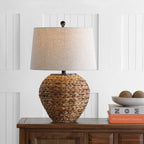 25" Clear Urn Table Lamp With Globe Shade