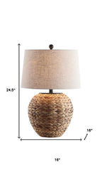 25" Clear Urn Table Lamp With Globe Shade